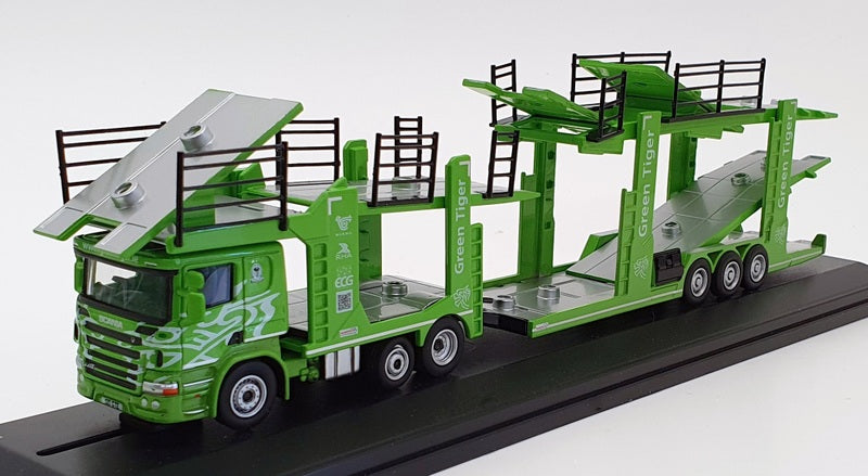 Oxford Diecast 1/76 Scale 76SCT004 - Scania EVO 6 Car Transporter Green Tiger