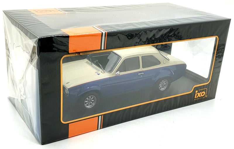 Ixo 1/18 Scale 18CMC124 - Ford Escort MKI RS 1600 1974 - White/Blue