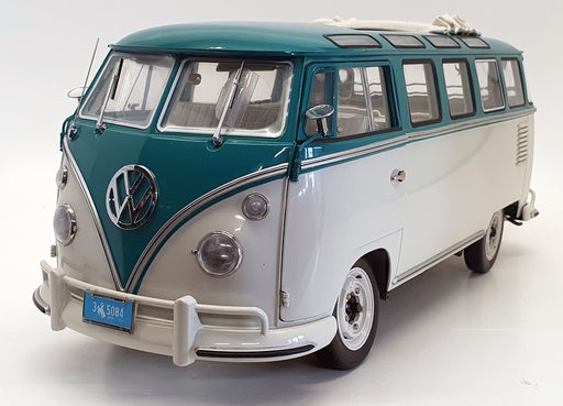 Sunstar 1/12 Scale 5084 - 1962 VW Volkswagen Samba Bus - Blue/Beige Grey