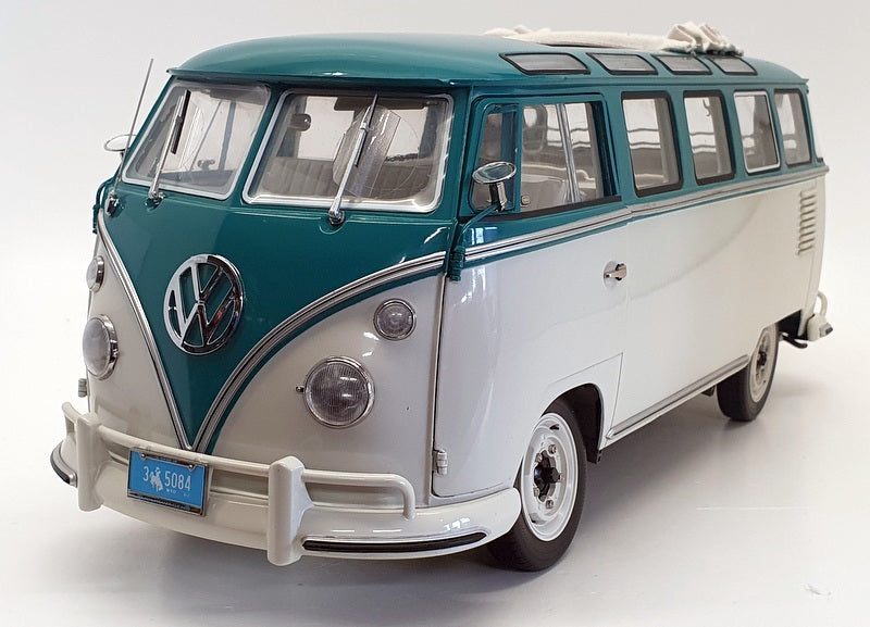 Sunstar 1/12 Scale 5084 - 1962 VW Volkswagen Samba Bus - Blue/Beige Grey