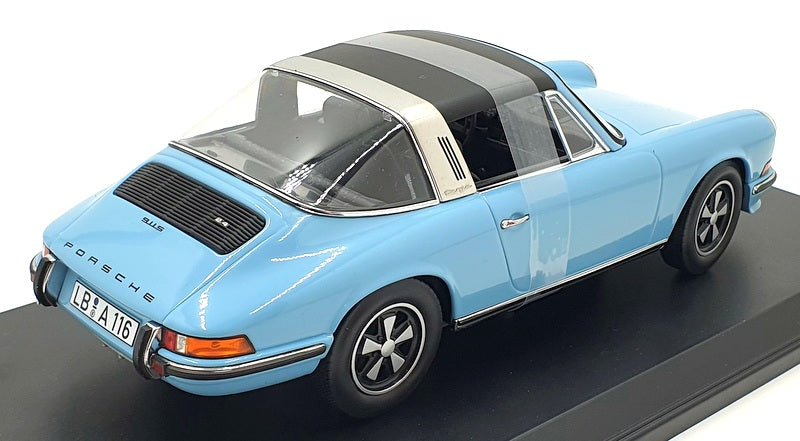 Norev 1/18 Scale Diecast 187642 - Porsche 911 E Targa 1973 - Light Blue