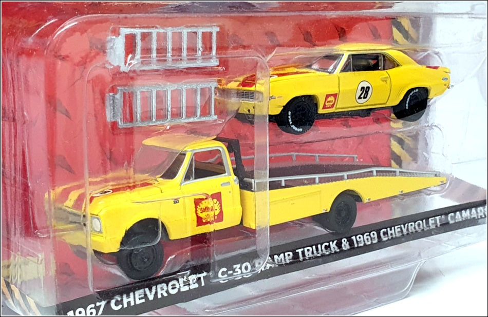 Greenlight 1/64 Scale 33200-A - 1967 Chevrolet C-30 Truck & 1969 Camaro - Yellow