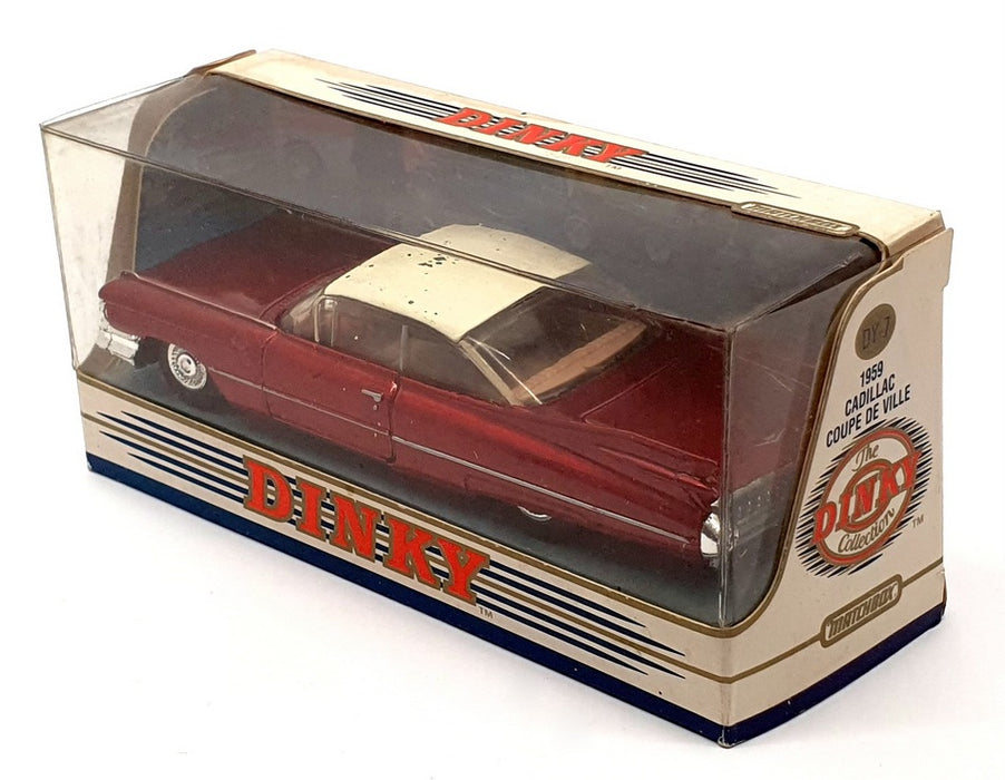 Matchbox Dinky 1/43 Scale DY-7 - 1959 Cadillac Coupe De Ville - Metallic Red