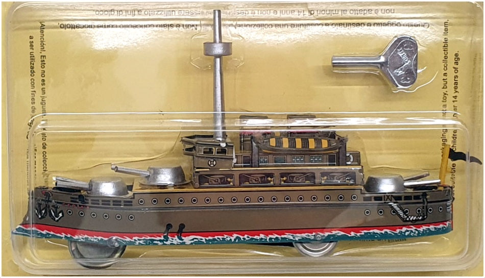 Altaya Appx 20cm Long Tinplate AT10123 - Clockwork Warship On Wheels