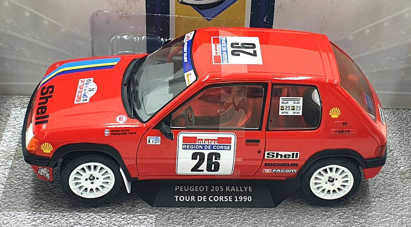 Solido 1/18 Scale Diecast S1801709 - Peugeot 205 Rallye T.D.Corse 90 #26