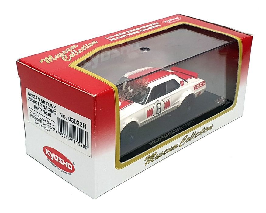 Kyosho 1/43 Scale 03022R - Nissan Skyline 2000GTR Racing - Red #6