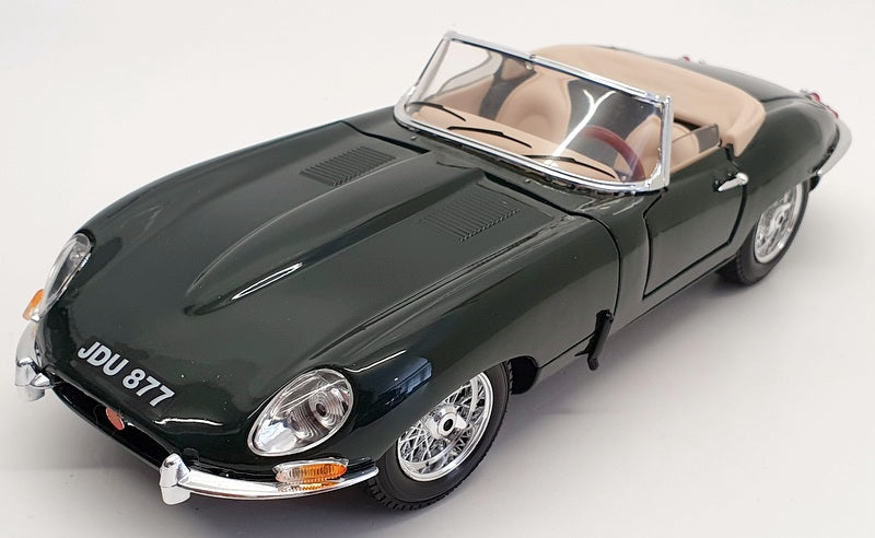 Burago 1/18 Scale 12046 - 1961 Jaguar E Cabriolet  - Dark Green