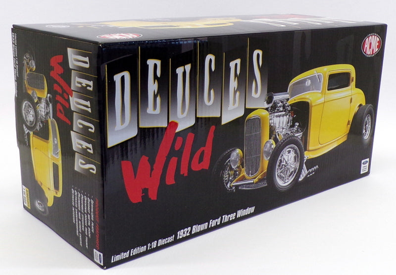 ACME 1/18 Scale Diecast A1805015 - 1932 Blown Ford Three Window - Yellow