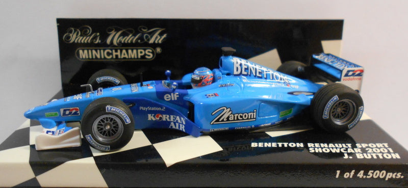 Minichamps F1 1/43 Scale - 430 010098 BENETTON RENAULT F1 J.BUTTON