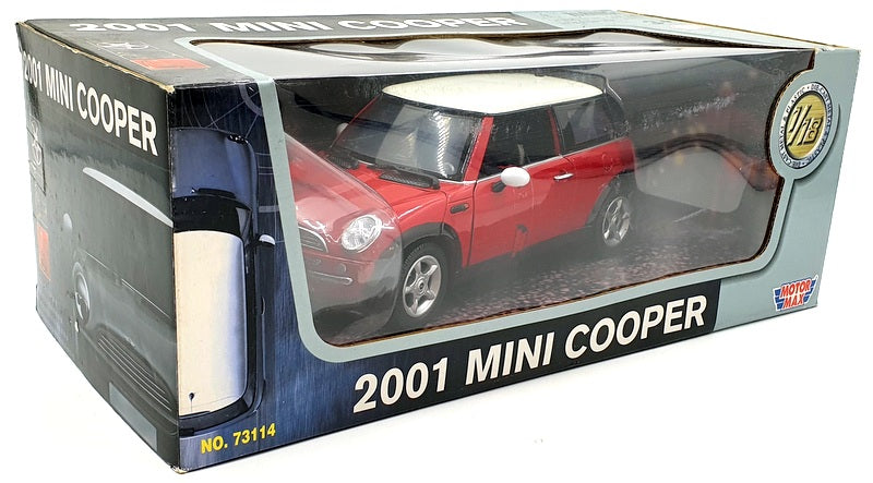 Motormax 1/18 Scale Diecast  73114 BMW Mini Cooper Red with White Roof