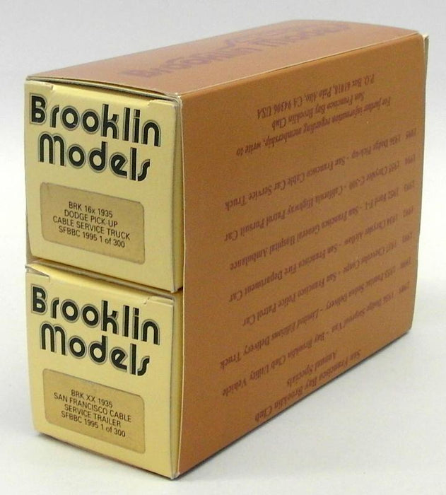 Brooklin 1/43 Scale BRK16X - 1935 Dodge Pick Up Cable Service Truck & Trailer