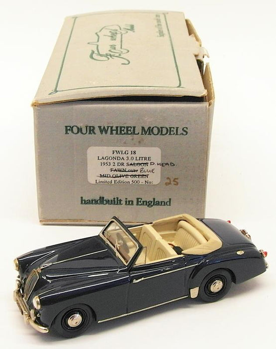 Four Wheel Models 1/43 Scale FWLG18 - 1953 Lagonda 3.0 Ltr Drophead - Blue