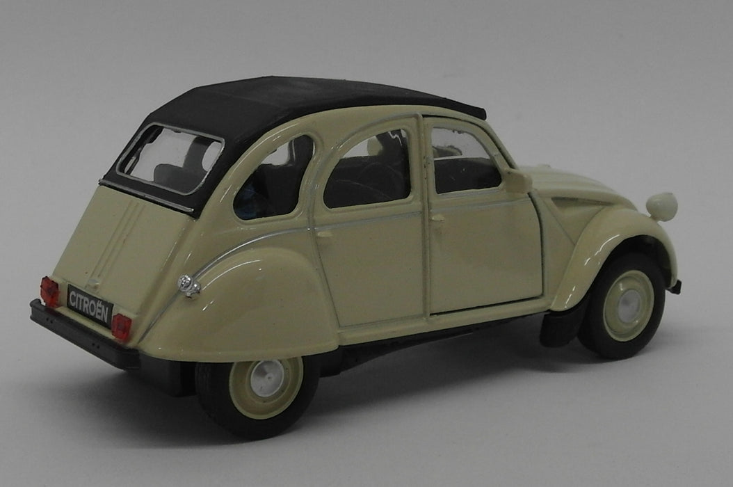 Citroen 2CV - Cream - Kinsmart Pull Back & Go Diecast Metal Model Car
