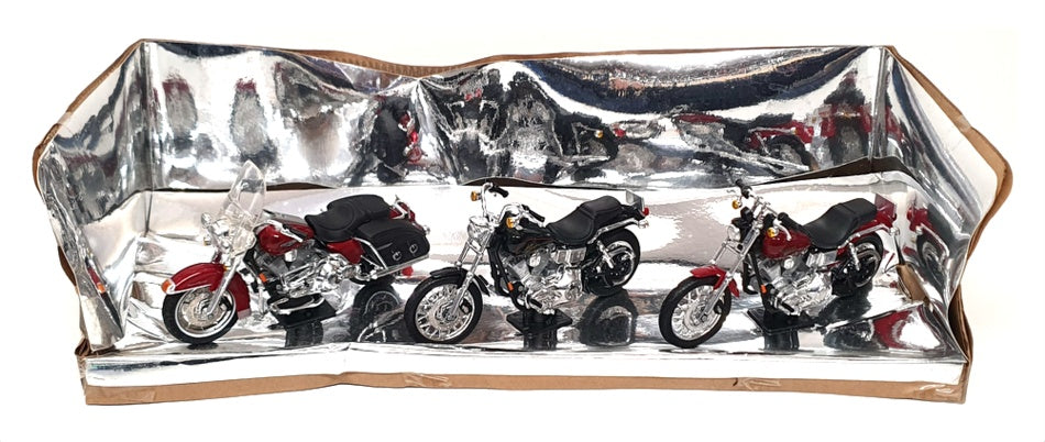 Maisto 1/18 Scale 32029 - Series 9 Harley Davidison 3 Piece Motorbike Set