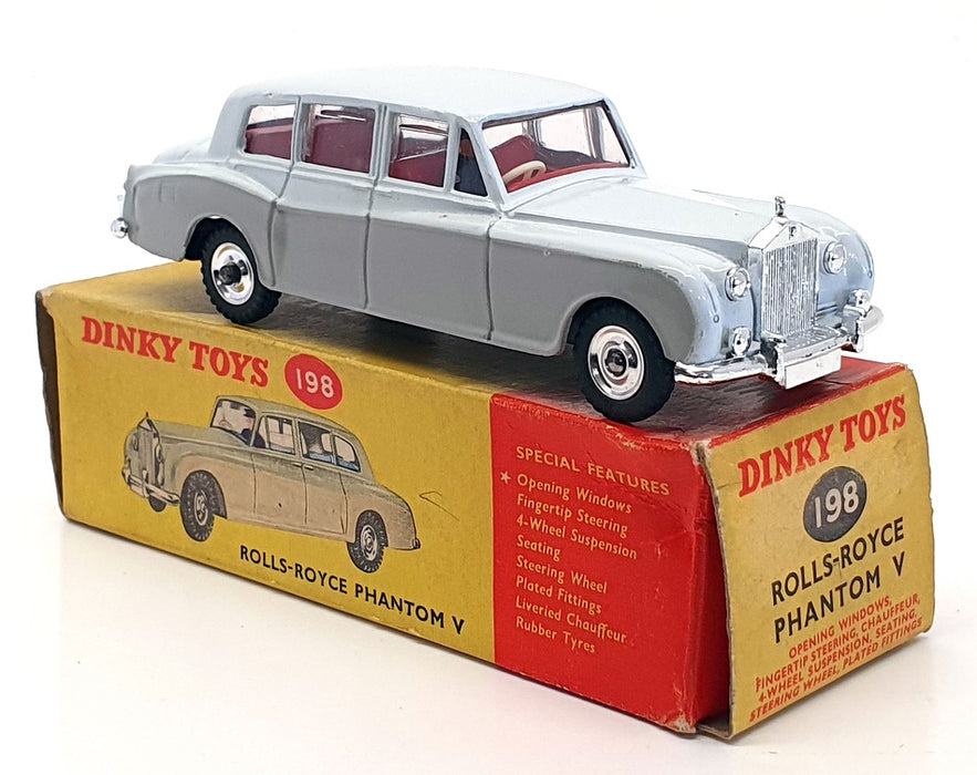 Dinky Toys Original 12.5cm Long 198 - Rolls Royce Phantom V - Grey/White