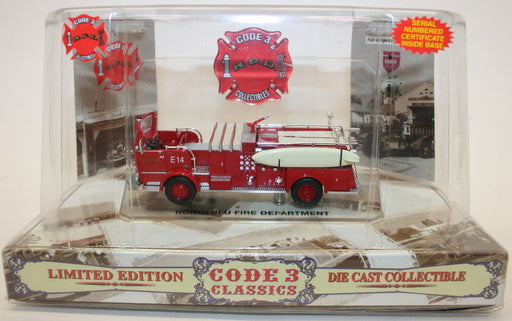 Code 3 Classics 1/64 Scale Model Crown Firecoach Engine 12955 Honolulu Fire Dept