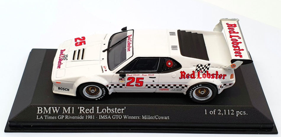 Minichamps 1/43 Scale 430 812525 - BMW M1 IMSA Red Lobster LA Times GP 1981