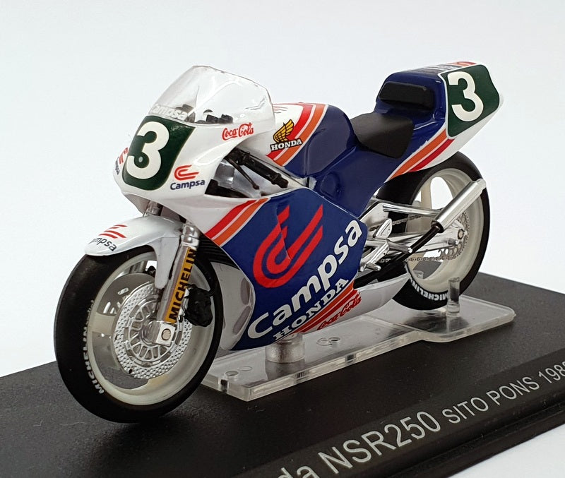 Ixo Models 1/24 Scale IB03 - Honda NSR250 - #3 Sito Pons 1988 - Blue/White