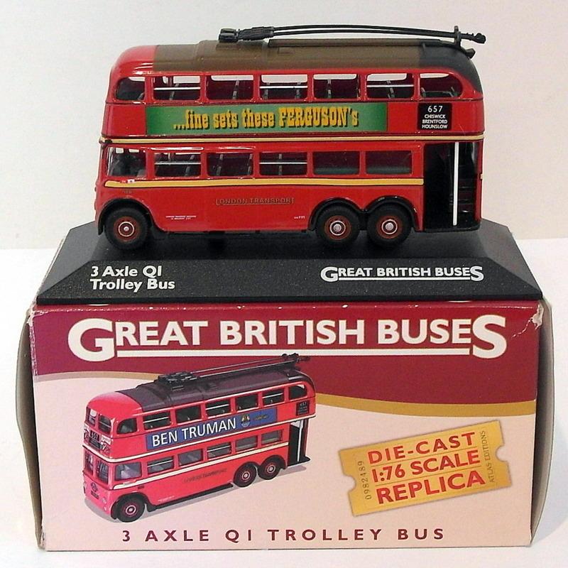 Atlas Editions 1/76 Scale 4 655 104 - 3 Axle QI Trolley Bus London Transport