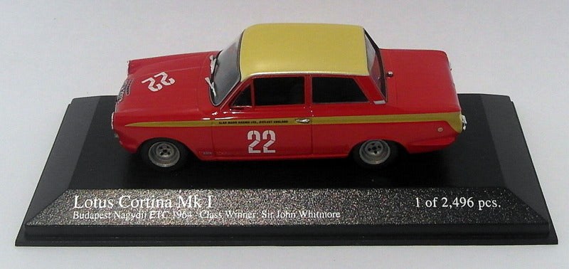 Minichamps 1/43 Scale 400648222 Lotus Cortina Mk1 Budapest ETCC 1964 J.Whitmore