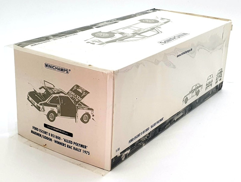 Minichamps 1/18 Scale - 100 758401 Ford Escort MK2 RS1800 RAC Rally 1975 Makinen