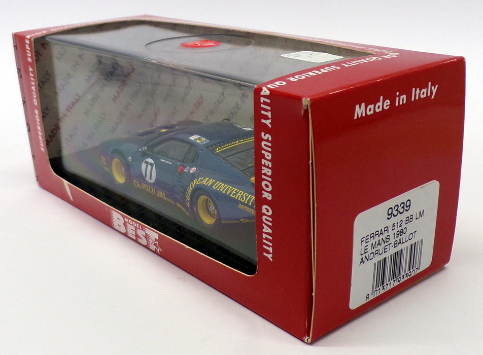 Best 1/43 Scale Model Car 9339 - Ferrari 512 BB LM 1980 #77 Andruet/Ballot