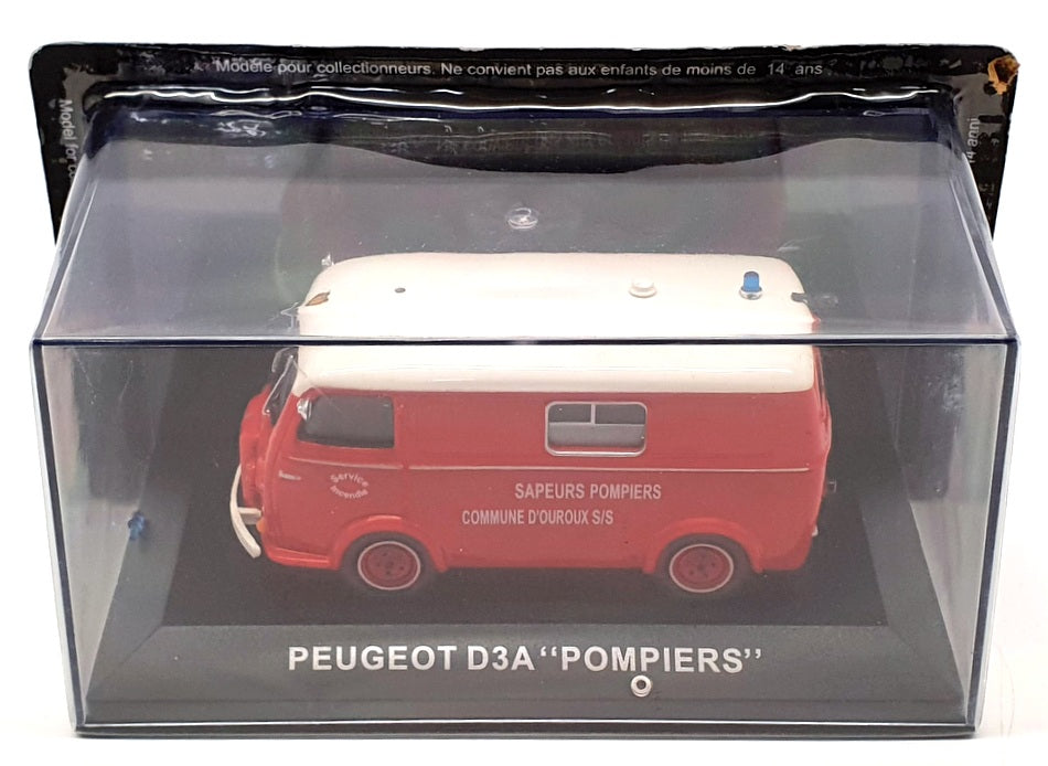 Altaya 1/43 Scale 011221 - Renault D3A Fire Truck Van Pompiers - Red/White