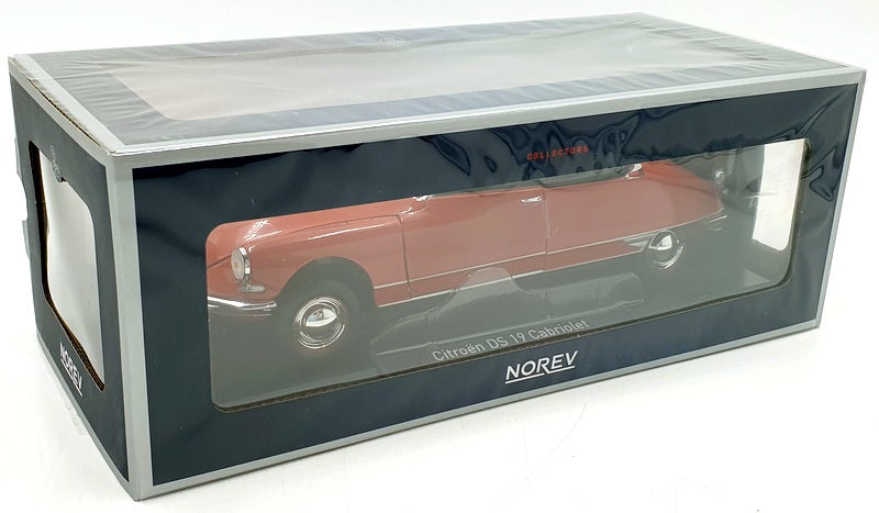 Norev 1/18 Scale Diecast 181599 - Citroen DS 19 Cabriolet 1961 - Corail Red
