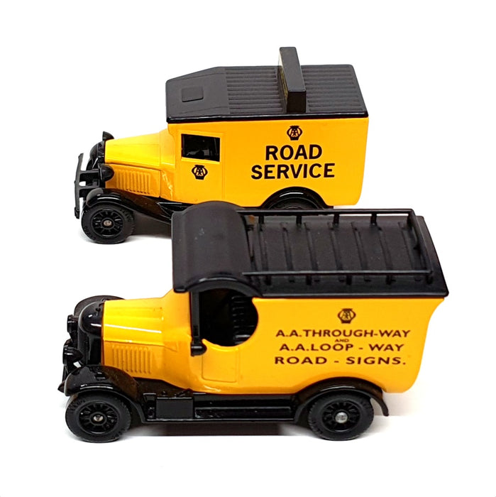 Lledo Appx 8cm Long Diecast AA2P - 2 Piece Van Set AA - Yellow