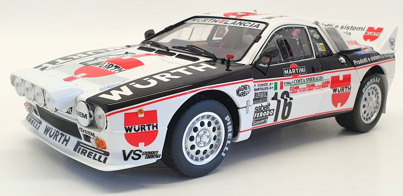 Kyosho 1/18 Scale Model Car 08306C - Lancia Rally 1983 Costa Smeralda