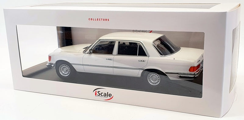 I Scale 1/18 Scale Model Car 18081- 1975 Mercedes Benz S Class W116 - White
