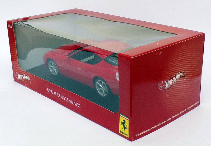 Hot Wheels 1/18 Scale Model Car P9887 - Ferrari 575 GTZ By Zagato - Red