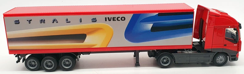 New Ray 1/43 Scale Model Truck 15613 - Iveco Stralis Container  - Red
