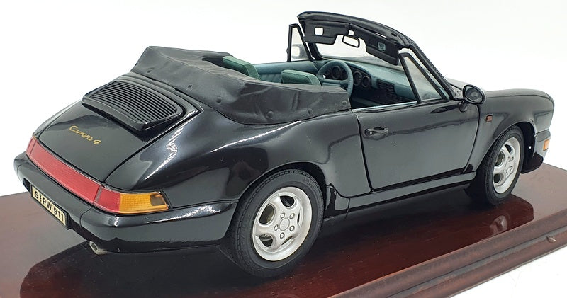 Anson 1/14 Scale Diecast PORS01PL Porsche 911 Carrera 4 Cabrio Black And Plinth