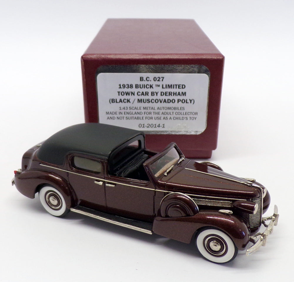 Brooklin Models 1/43 Scale BC027 - 1938 Buick Ltd Town Car Black / Muscovado