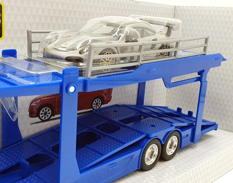 Burago 1/43 Scale #18 31463 - Volvo FH16 Multicar Carrier With Porsche GT2RS