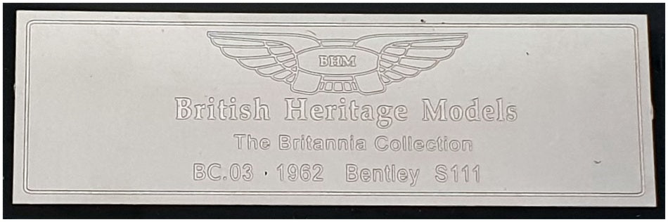 British Heritage Models 1/43 Scale BC03 - 1962 Bentley SIII - Met Green/Silver