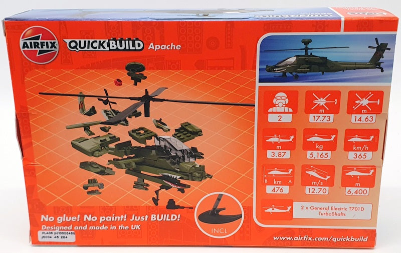 Airfix 21cm Long Model Aircraft J6004 - Apache Quick Build Kit