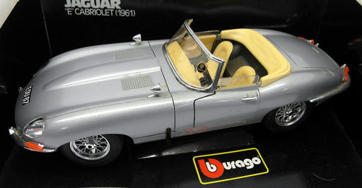 Burago 1/18 Scale diecast - 3016 Jaguar E Cabriolet 1961 Silver
