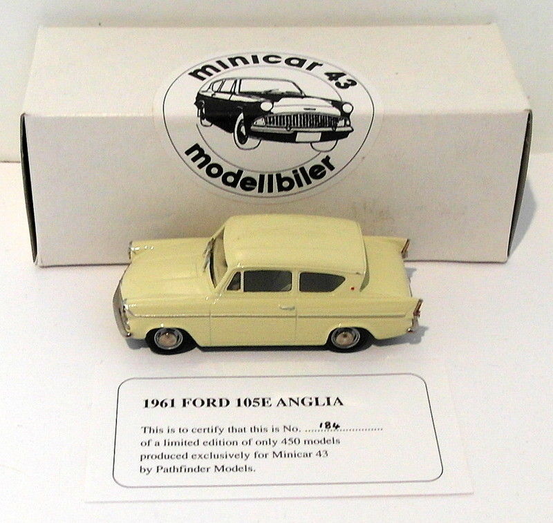 Pathfinder Minicar 43 1/43 Scale MIN7 - 1961 Ford Anglia 105E 1 Of 450 Yellow
