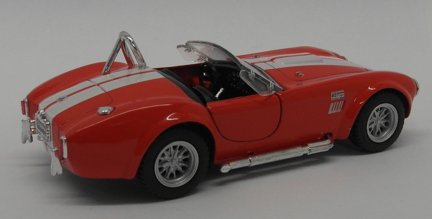 1965 Shelby Cobra 427 S/C - Red - Kinsmart Pull Back & Go Diecast Metal Model Car