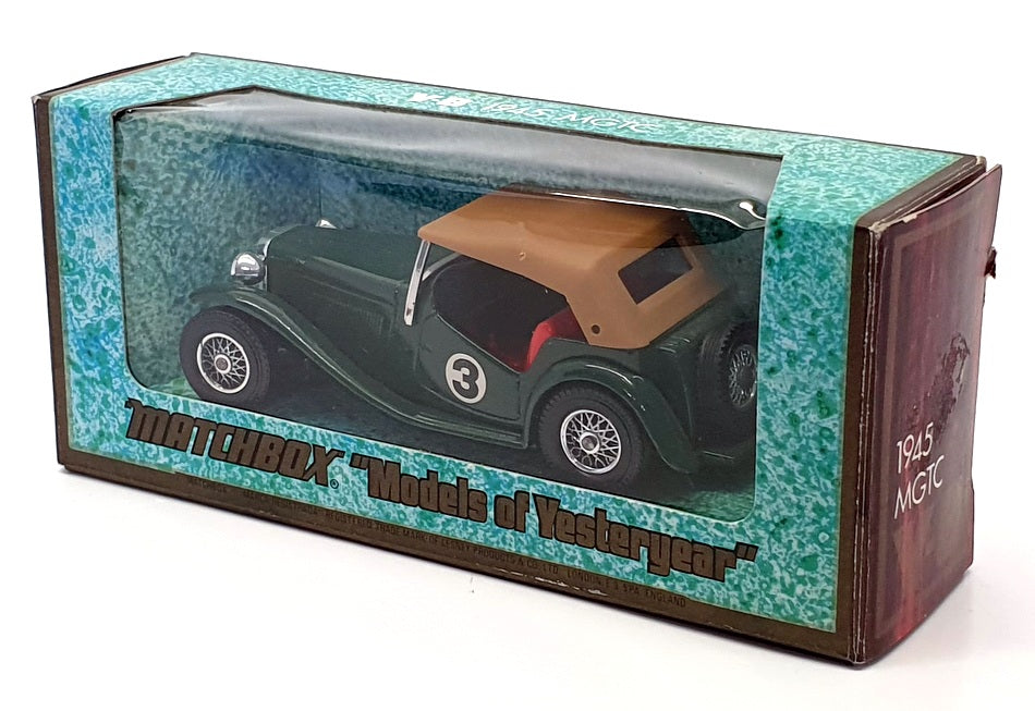 Matchbox Models Of Yesteryear Y-8 - 1945 MG TC Race Car - Green/Tan