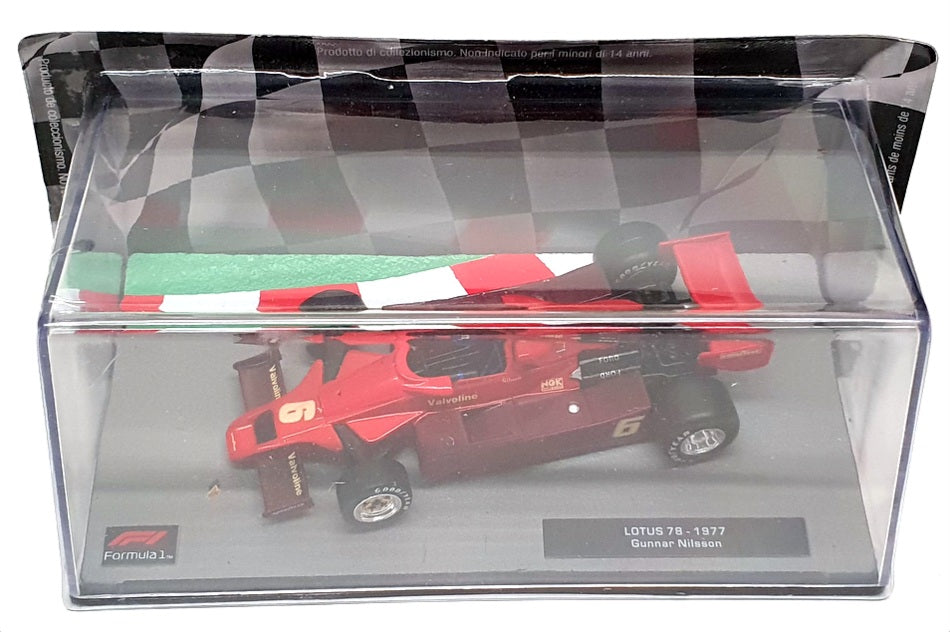 Altaya 1/43 Scale AT301122Q - F1 1977 Lotus 78 G. Nilsson - Red