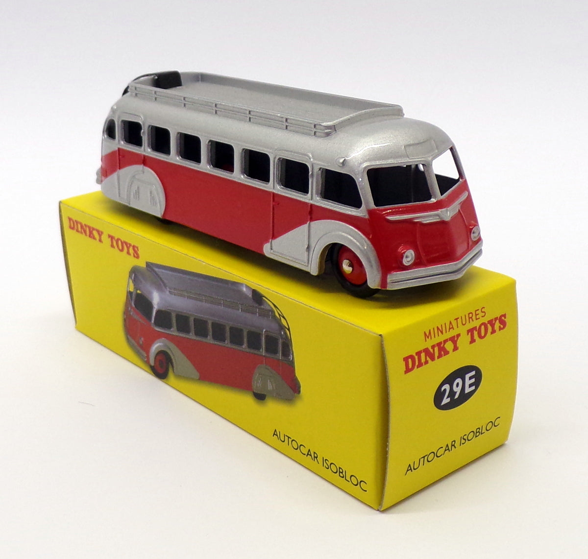 Atlas Editions Dinky Toys 29E - Autocar Isobloc Bus - Red/Silver