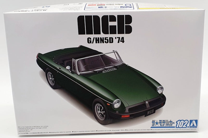 Aoshima 1/24 Scale Model Car Kit 56868 - MGB MK3 BLMC G/HN '74