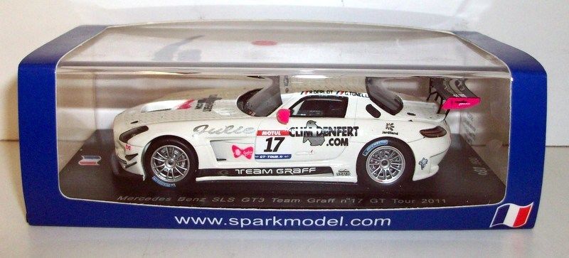 Spark 1/43 Scale - SF020 Mercedes Benz SLS GT3 Team Graff #17 GT Tour 2011