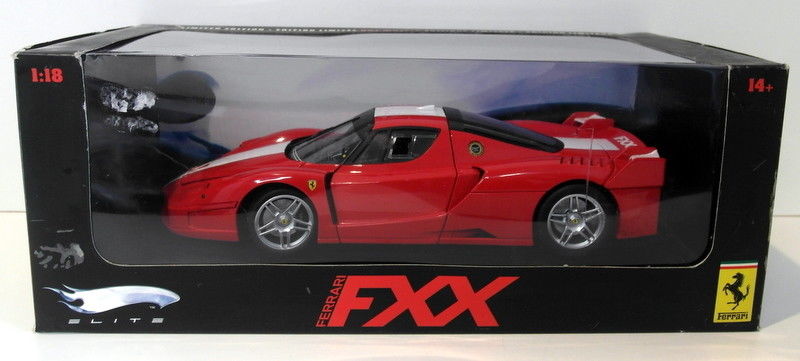 Hot Wheels Elite 1/18 Scale Diecast - J8246-0510 Ferrari FXX Red / White stripe