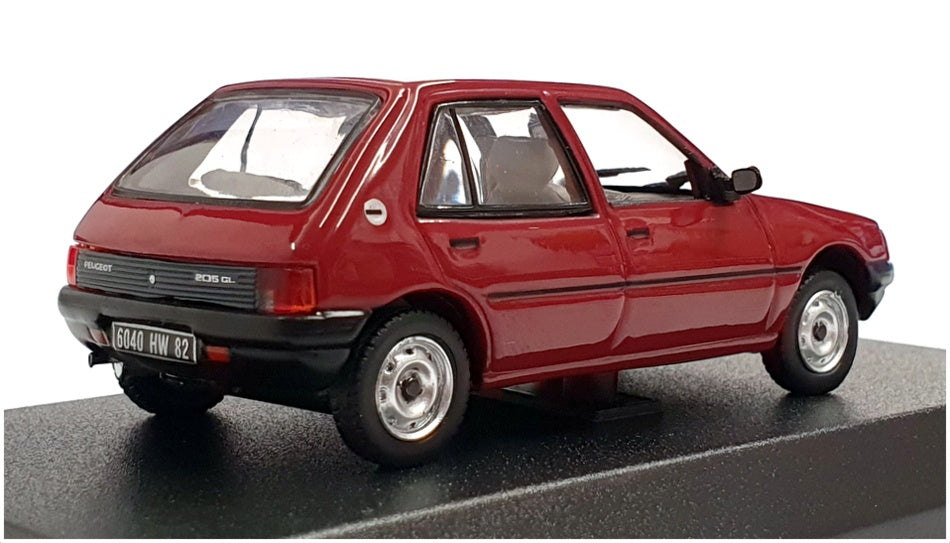 Norev 1/43 Scale Diecast 471719 - 1988 Peugeot 205 GL - Dk Red