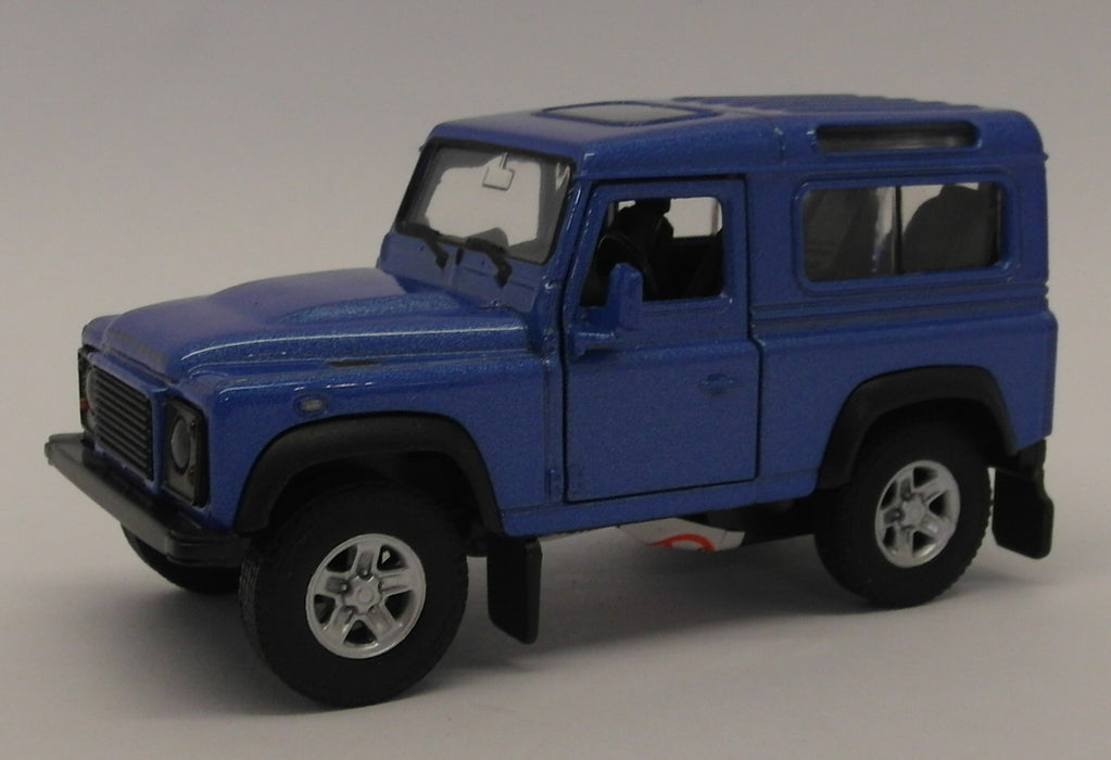 Land Rover Defender - Blue - Kinsmart Pull Back & Go Diecast Metal Model Car