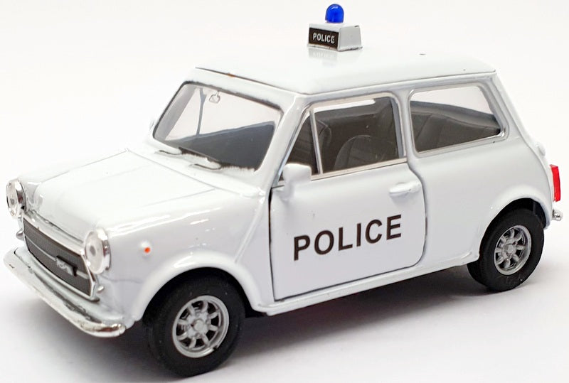 Welly 1/38 Scale 2249 - Mini Cooper Police Car Pull Back and Go - White